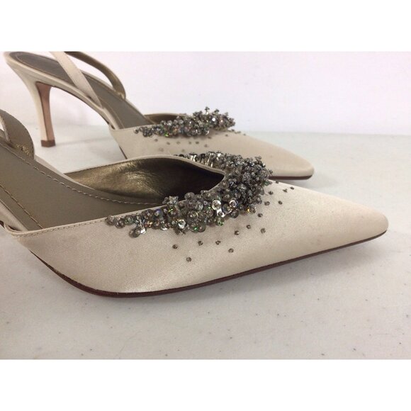 Ann Taylor Sequin Slingback Heels Womens 9 - Picture 2 of 9